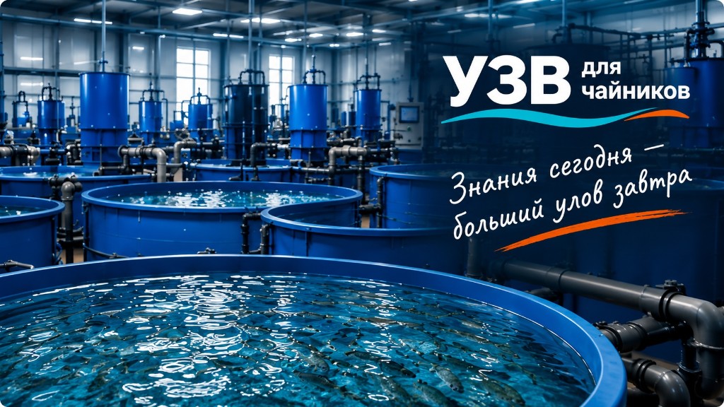 Цех УЗВ с бассейнами и рыбой